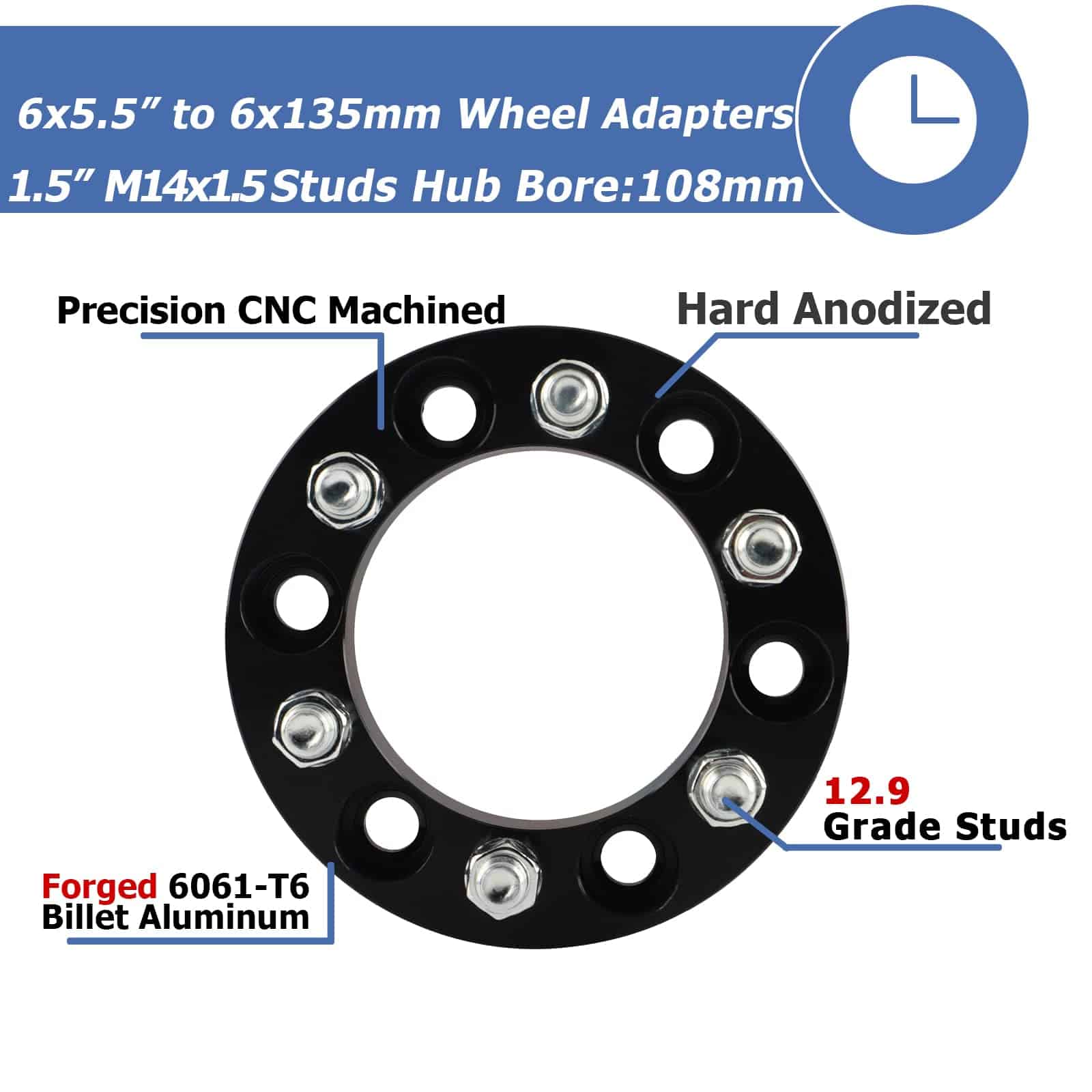 Espaciadores de rueda 6x5.5 a 6x135 para Silverado Tahoe - Imagen 5