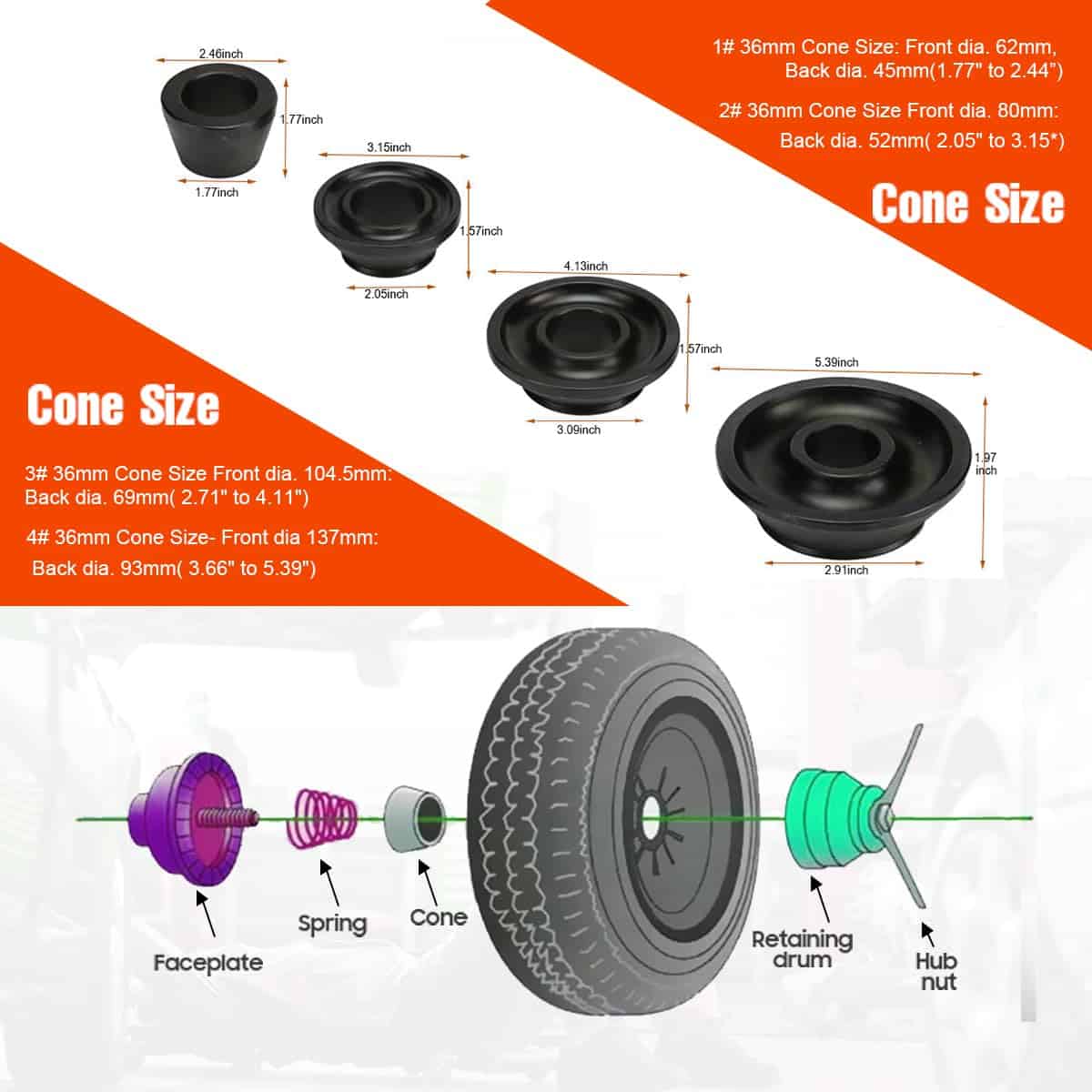 Cono Equilibrador de Ruedas SUDEG, Cono de Centro de - Imagen 6