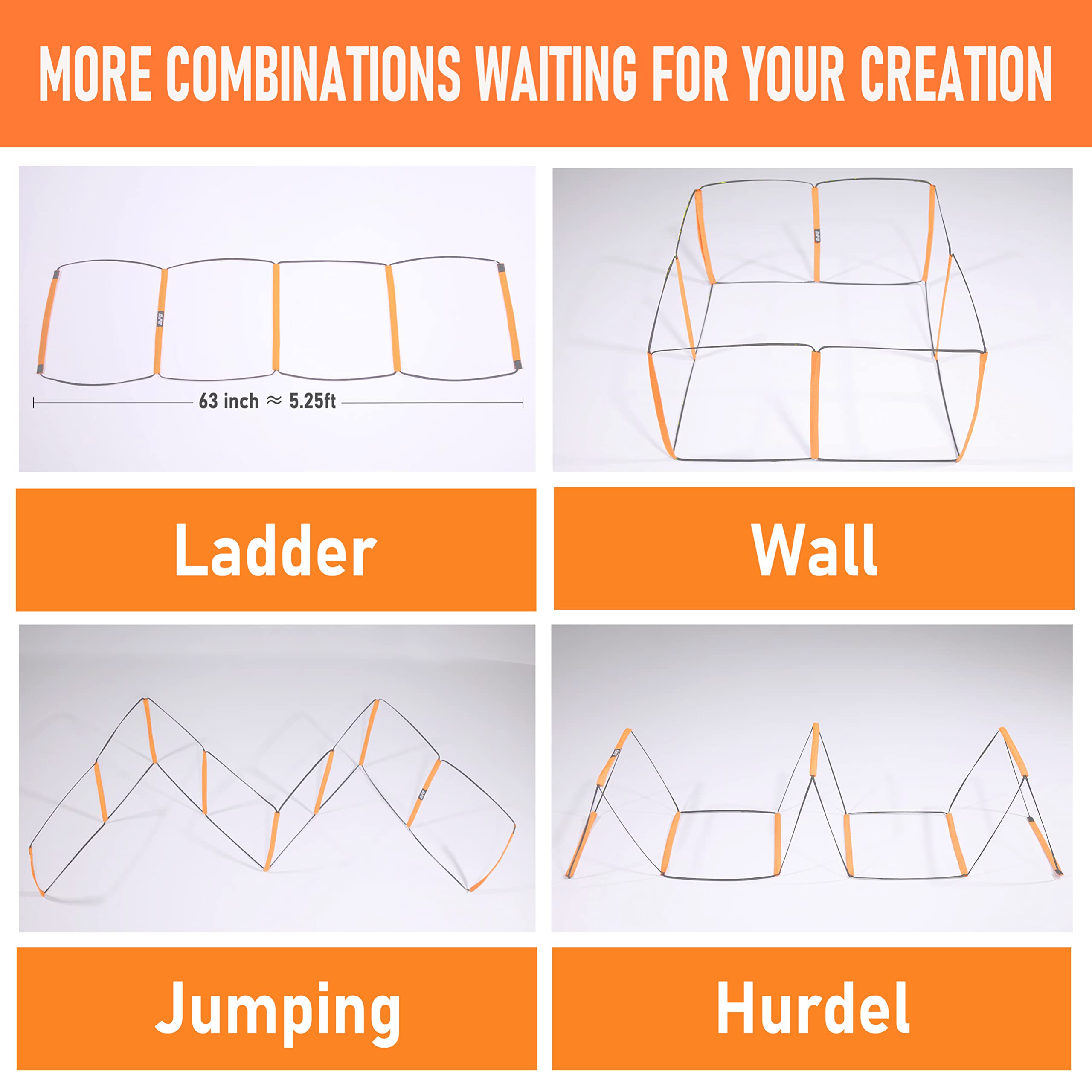 ALPHAWORX Juego de Escalera de Agilidad Todo en Uno Equipo - Imagen 4