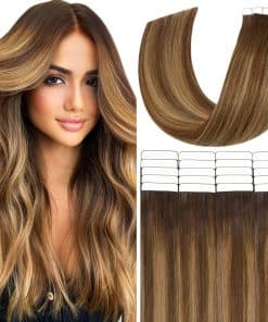 Anrosa 20pcs 50g Extensiones de Cabello en Cinta Ombre
