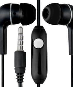 Paquete a granel de 25 auriculares negros/plata con