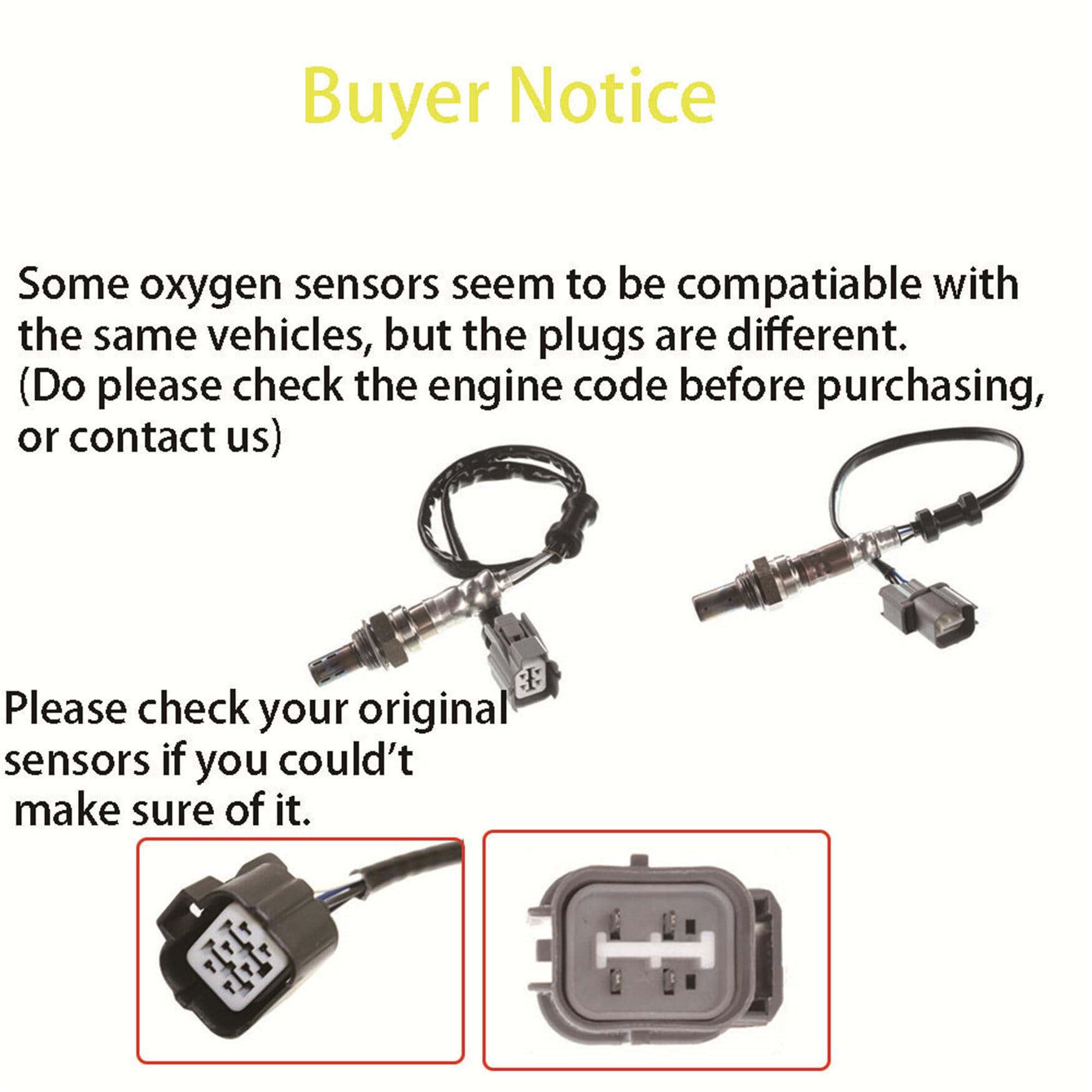 WFLNHB 2Pcs O2 Sensor de Oxígeno 250-24429 250-54013 - Imagen 7