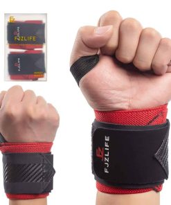 FJZLIFE Double pressure Wrist Wraps para -ROJO