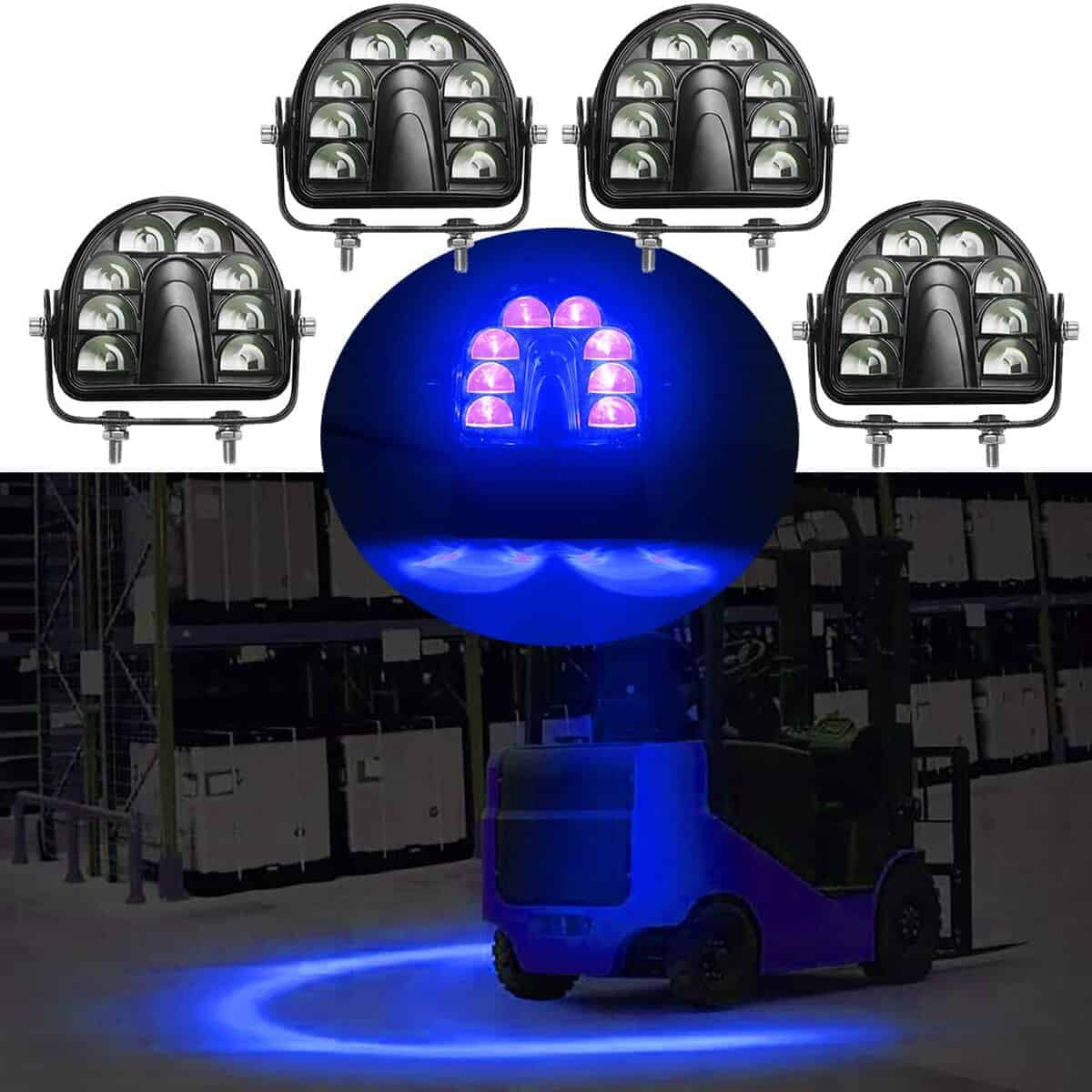 ONERAY [4 Pack] Luz de Advertencia LED Azul en Arco para