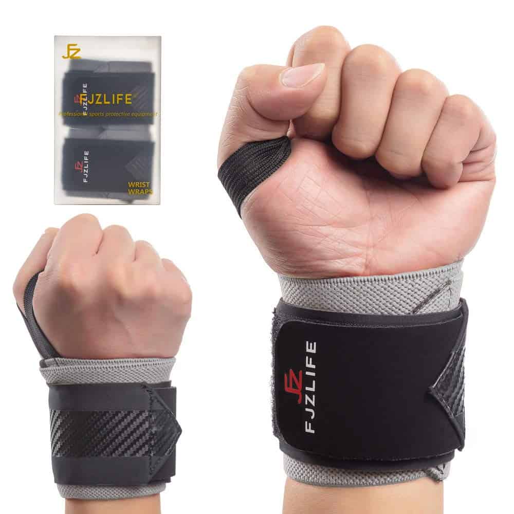 FJZLIFE Double pressure Wrist Wraps para -GRIS
