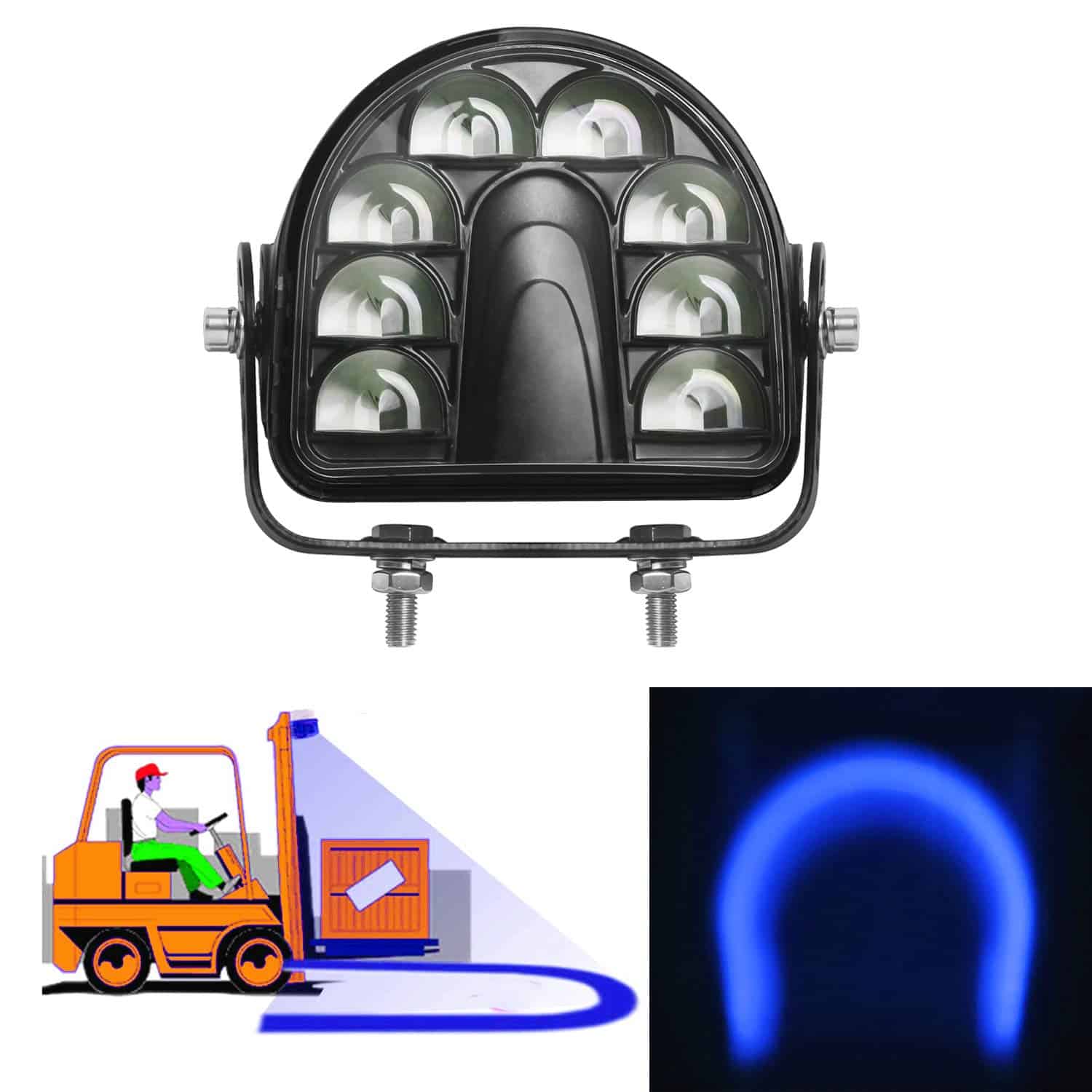 Luz de Advertencia LED Azul para Montacargas ONERAY, Arco