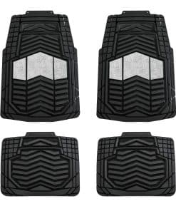 Juego de 4 tapetes para piso de coche de goma resistente