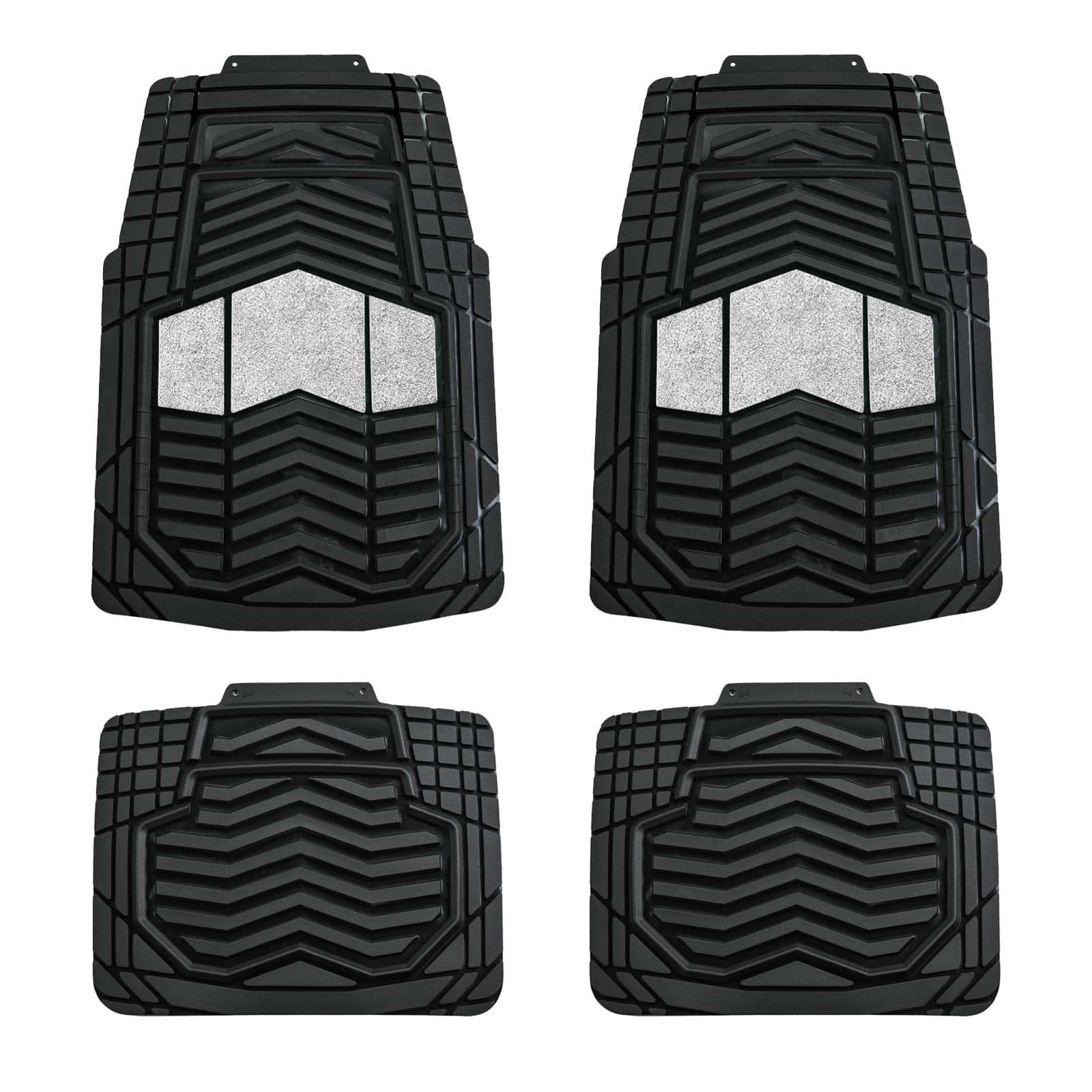 Juego de 4 tapetes para piso de coche de goma resistente