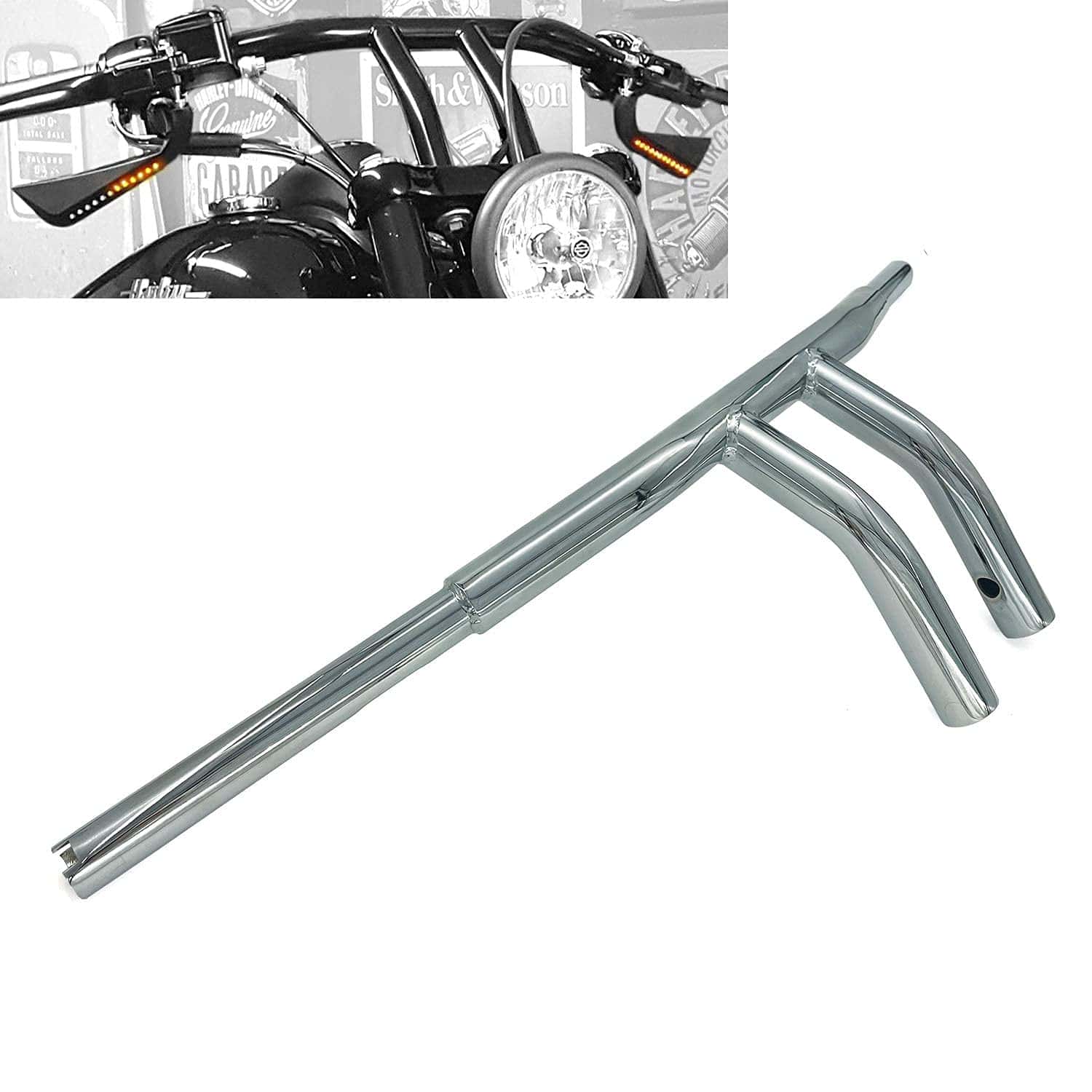 Manillar de 8" Rise T-Bars Drag para Harley-Davidson FLST,