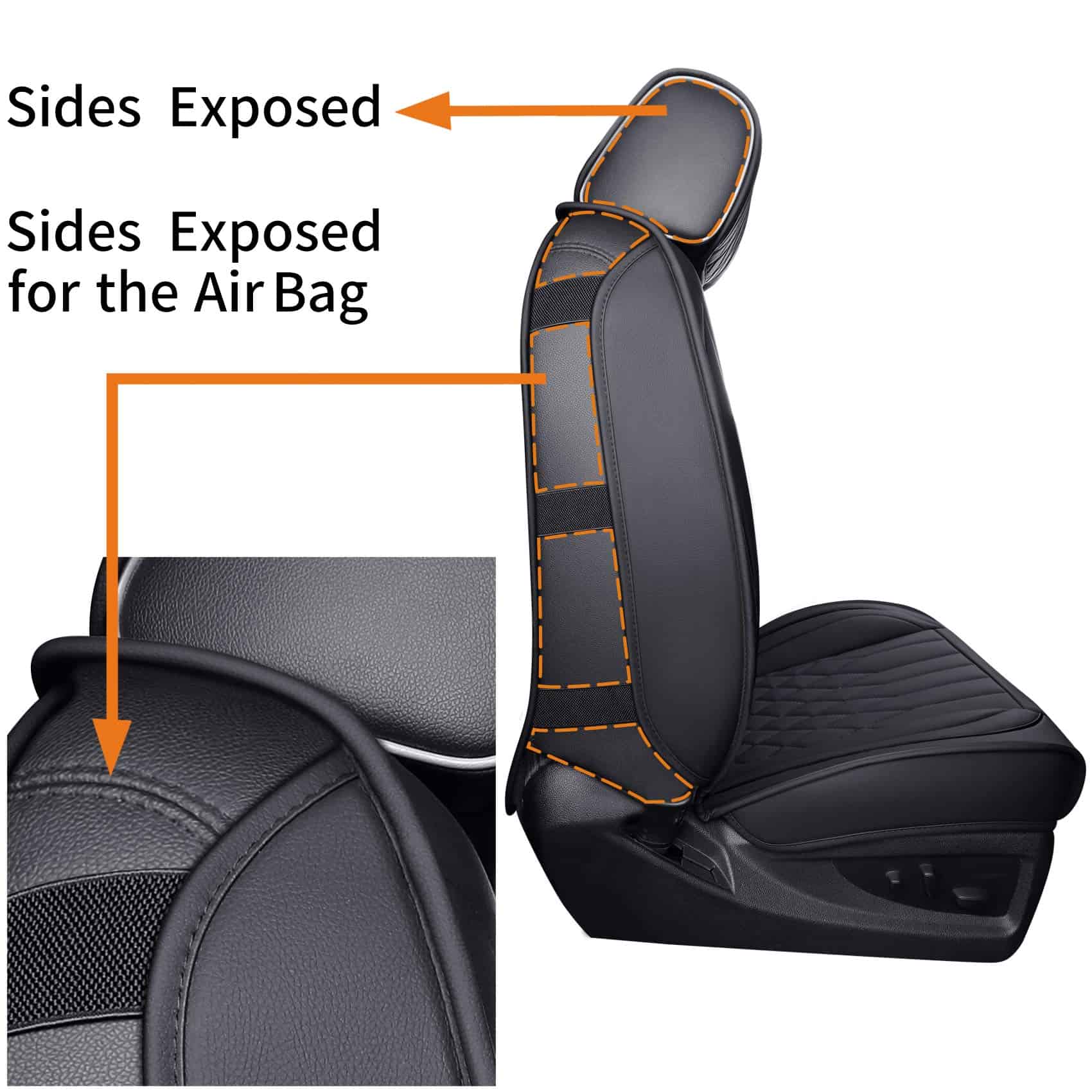Fundas de asiento para automóvil Aierxuan -Negro - Imagen 5