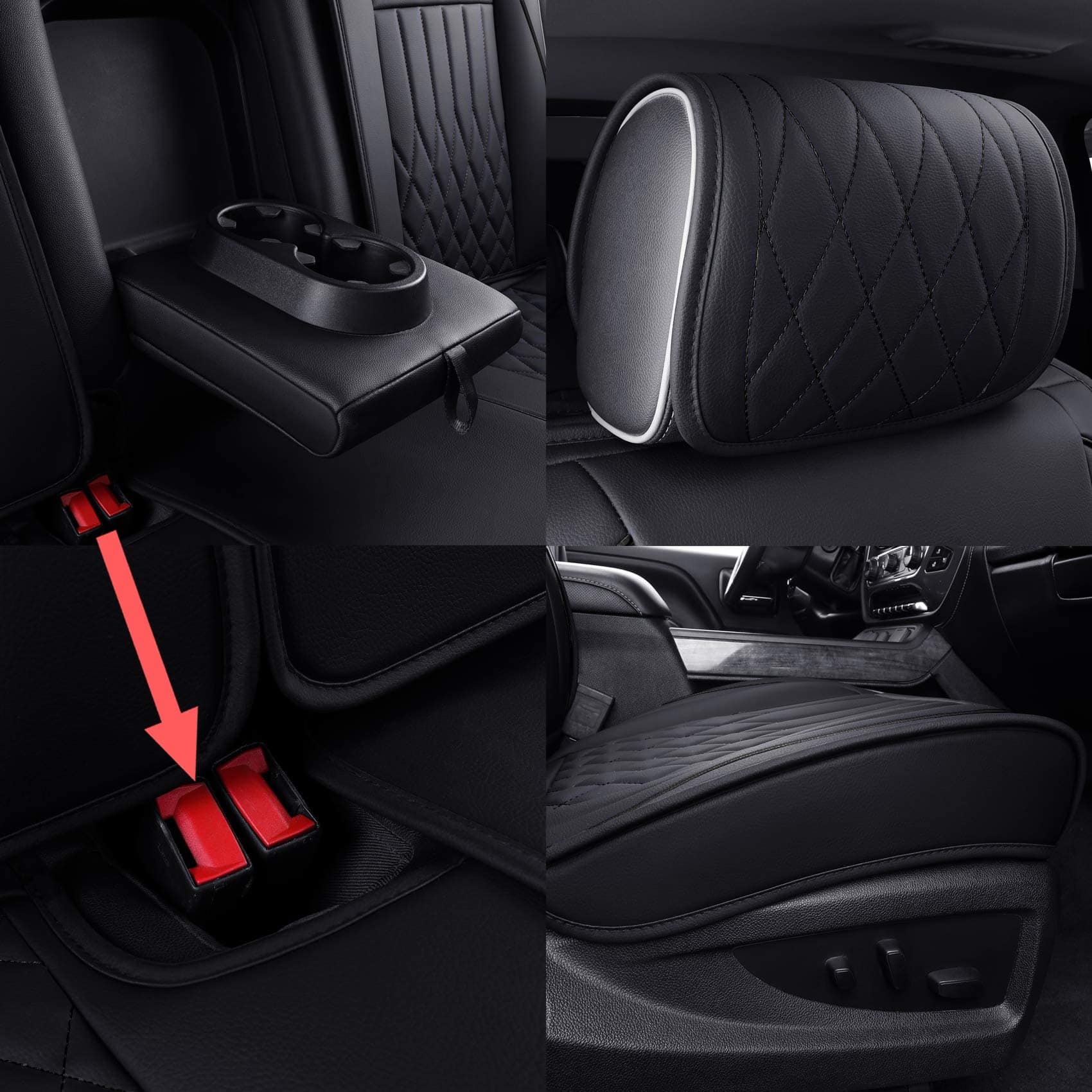 Fundas de asiento para automóvil Aierxuan -Negro - Imagen 6