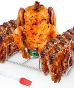 Soporte para pollo al estilo lata de cerveza y rejilla para