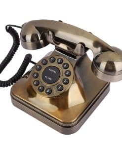 Teléfono Antiguo, Bronce Vintage Retro Teléfono Fijo de