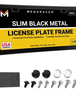 Porta Placas para Auto Negro Mate Delgado | 1 Pieza | Marco