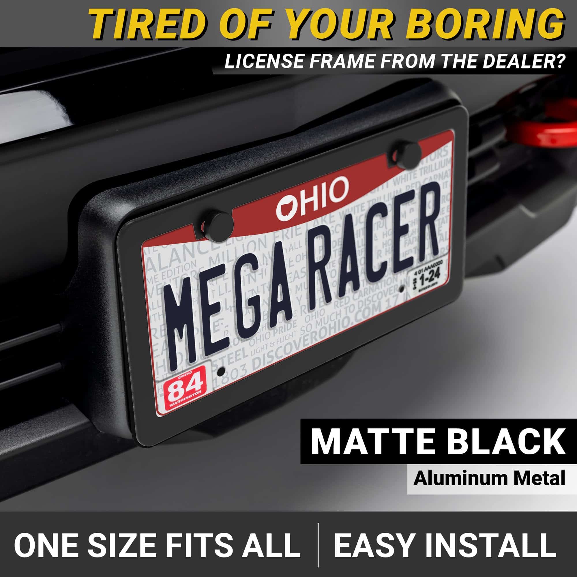 Porta Placas Delgado Negro Mate | 2 Pack | Marco Delgado de - Imagen 3