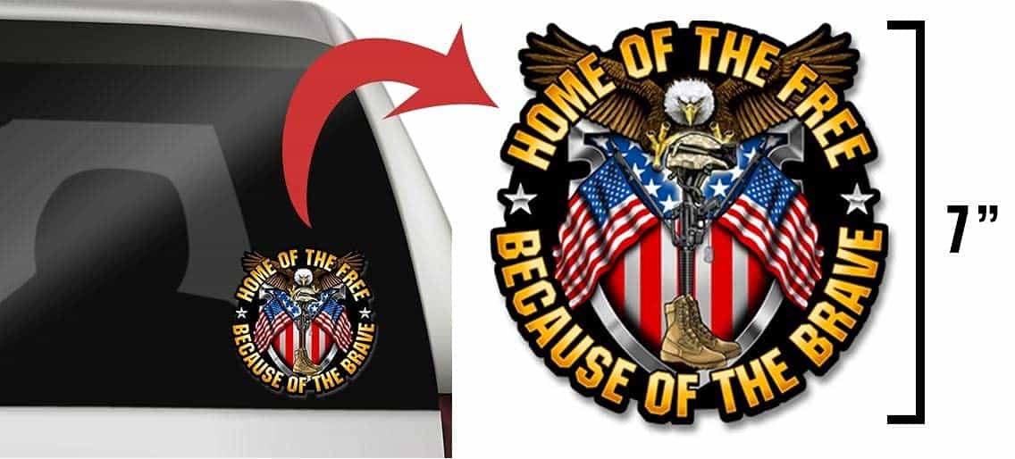 Calcomanía patriótica Skull Society Home of The Free, - Imagen 3