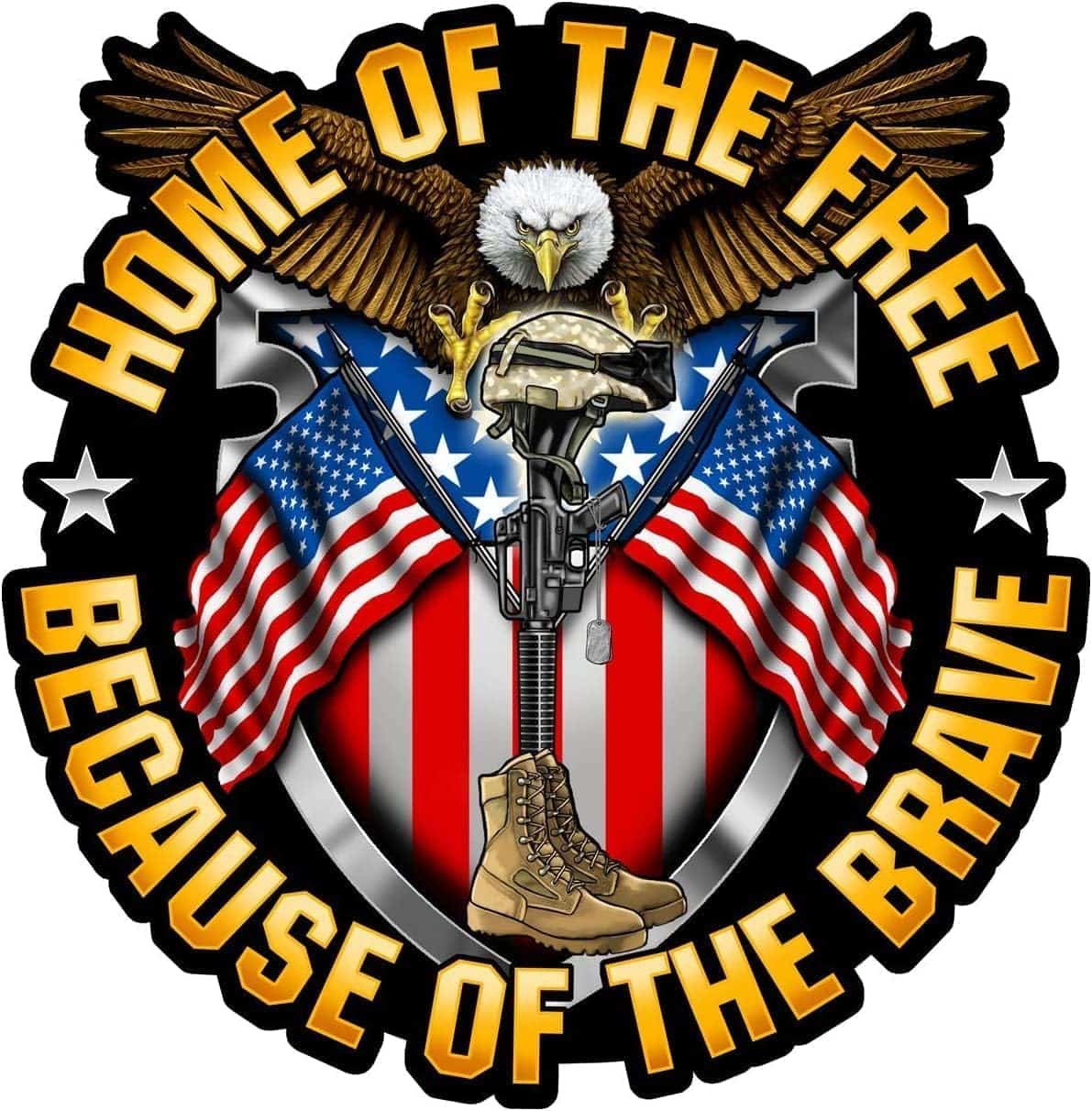 Calcomanía patriótica Skull Society Home of The Free,