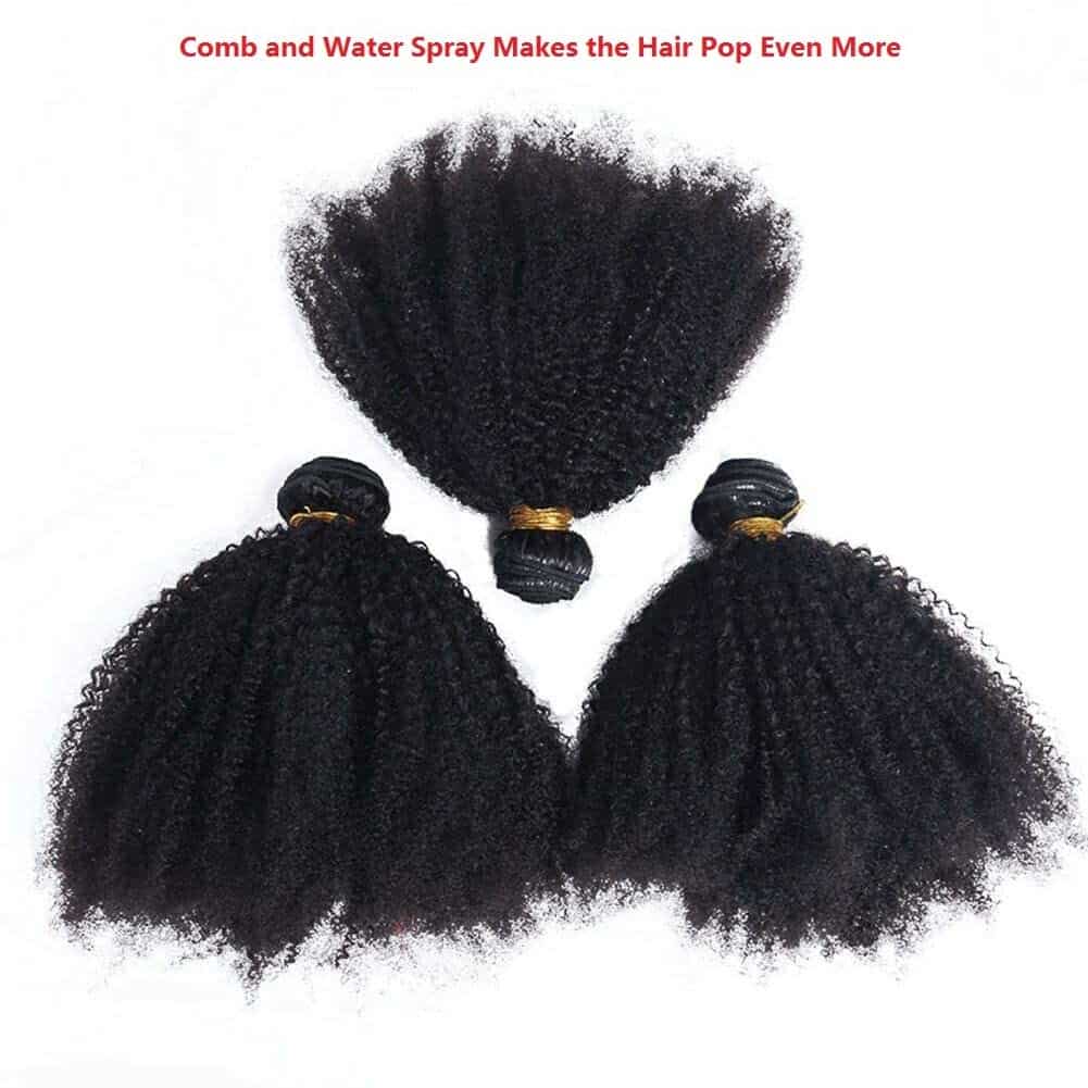 Paquetes de Cabello Humano Rizado Afro Mongol 4B 4C, - Imagen 4