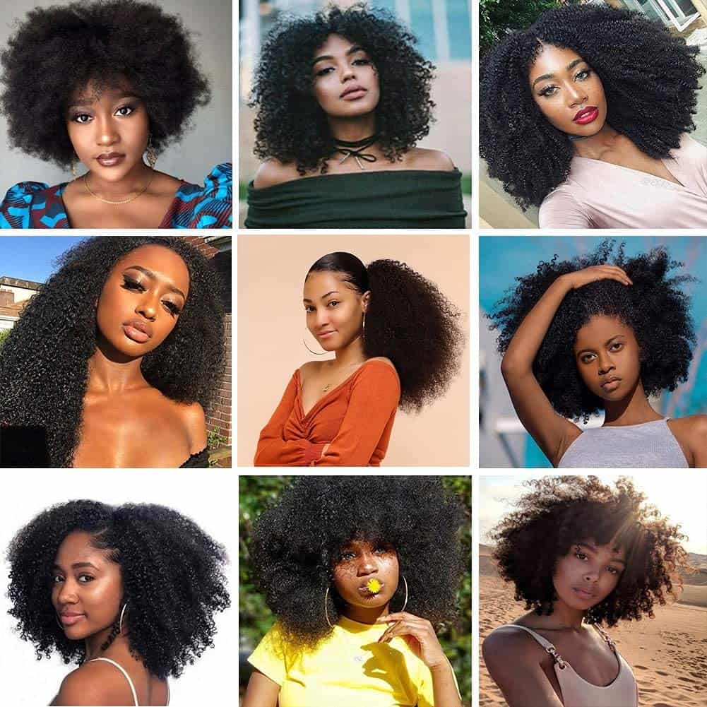 Paquetes de Cabello Humano Rizado Afro Mongol 4B 4C, - Imagen 10