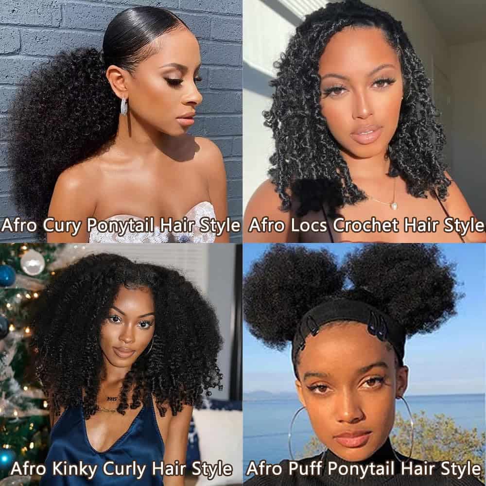 Paquetes de Cabello Humano Rizado Afro Mongol 4B 4C, - Imagen 3