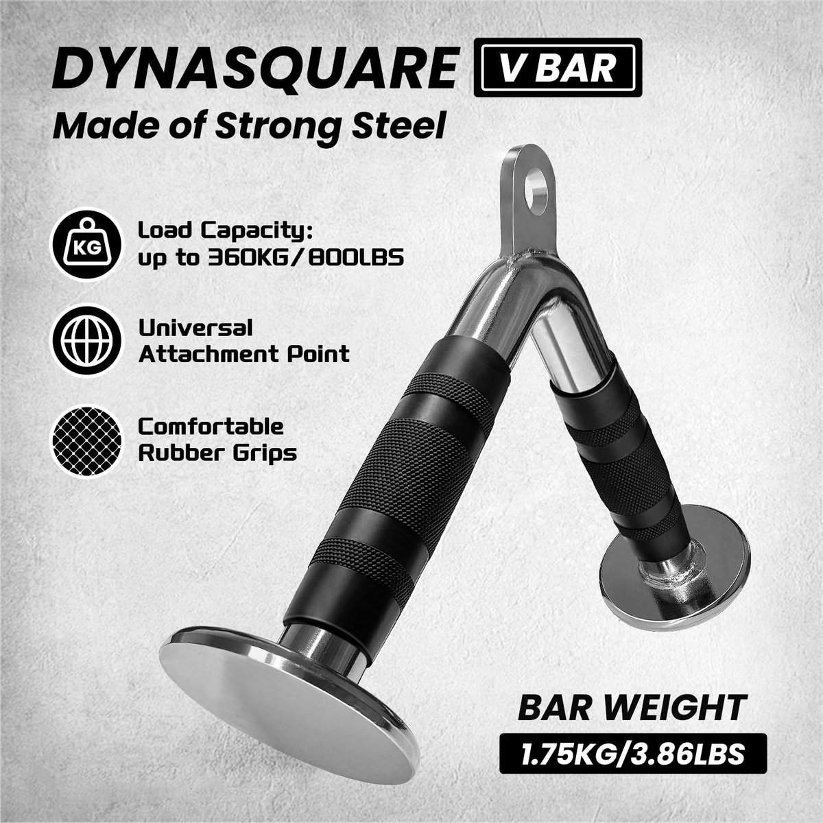 Accesorio de máquina de cable Dynasquare Tricep Press Down, - Imagen 5