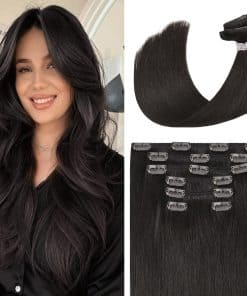 Extensiones de Cabello Clip UGOTRAYS Color Marrón Oscuro