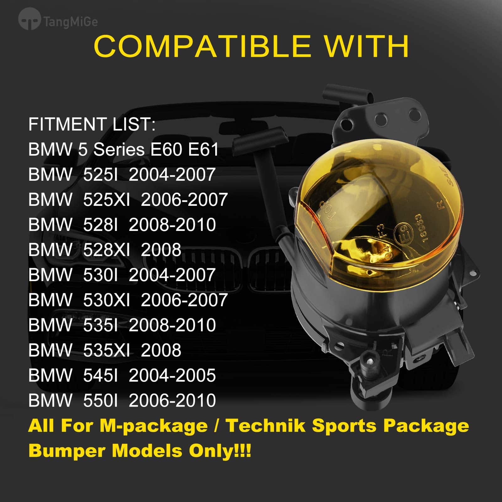 Luces antiniebla TangMiGe para BMW Serie 5 (E60 E61, 525i - Imagen 3
