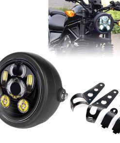 Faros LED negros de 5-3/4 pulgadas ZZJAUBI con carcasa de