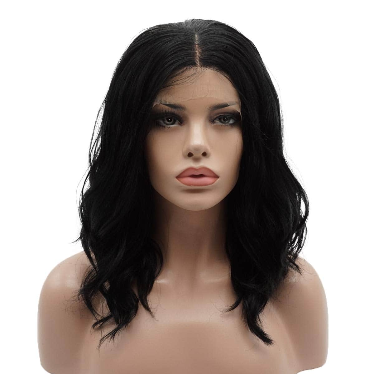 Pelucas Sintéticas de Encaje Frontal Ondulado de Longitud