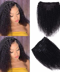 Extensiones de Clip Rizado de Pelo Humano 3C 4A Clip Ins