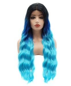 Peluca Sintética Realista de Encaje Frontal Largo y