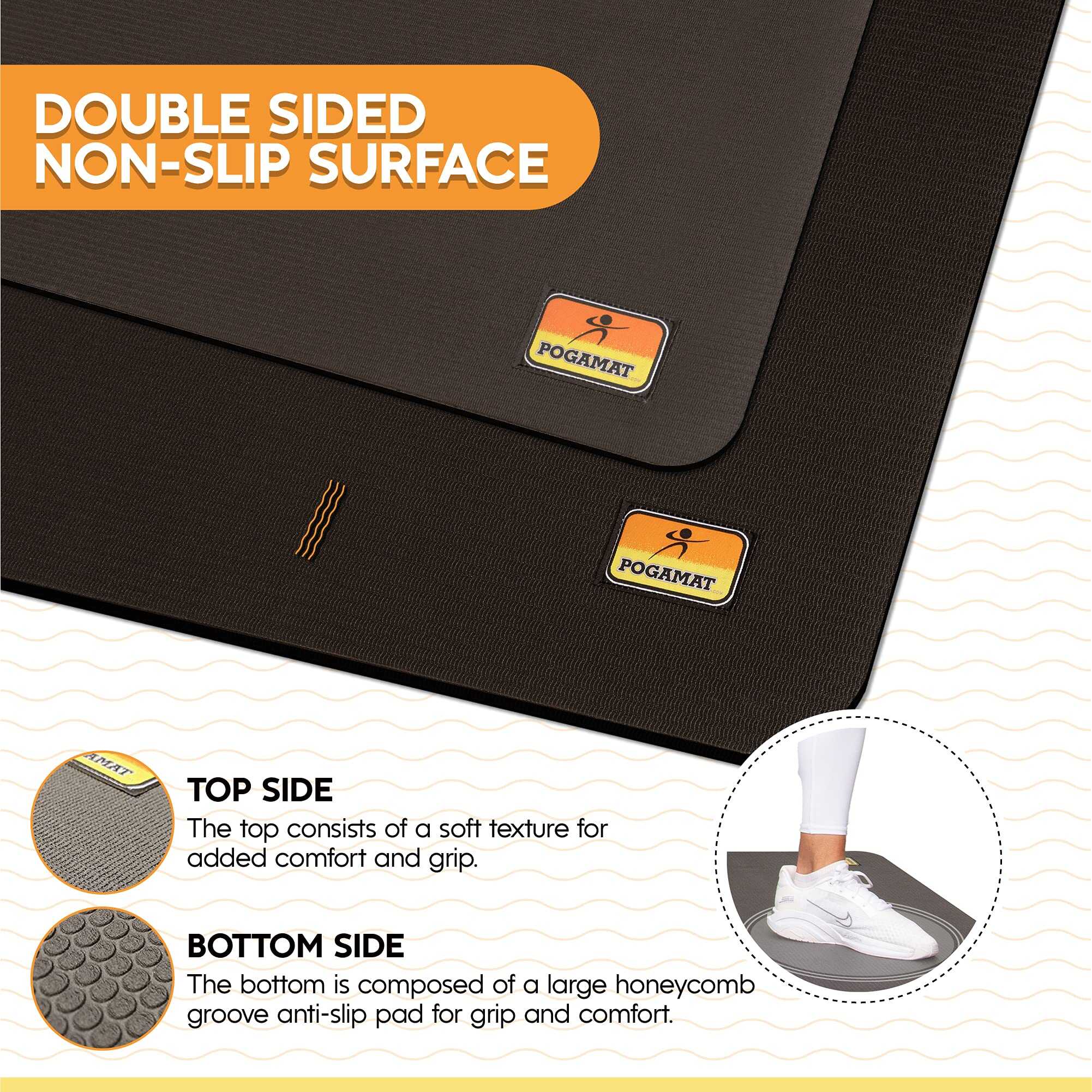Tapete de ejercicio premium POGAMAT - 6 pies x 6 pies x - Imagen 8