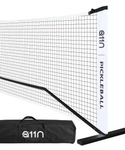 Sistema de red portátil de pickleball A11N -Blanco y Negro