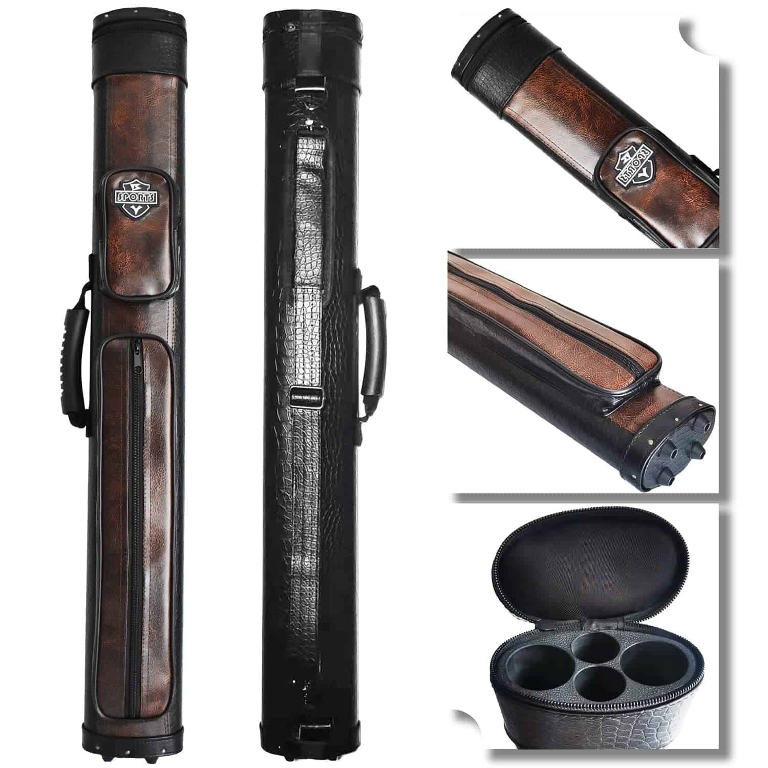 Estuche rígido para 2 tacos BY SPORTS Oval Pool Cue