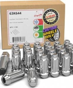 24 Pzs Tuercas de Bloqueo Cónicas de Cromo, Largo M12x1.25