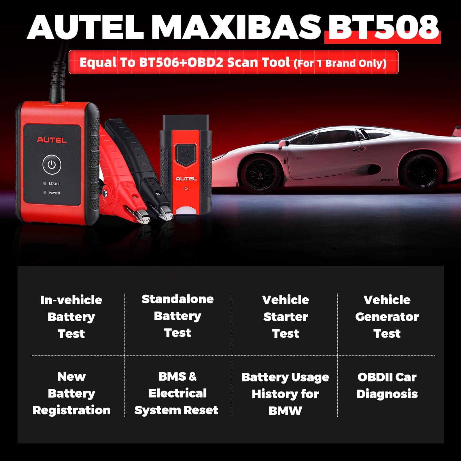 Probador de batería Autel MaxiBAS BT508, actualización 2024 - Imagen 3