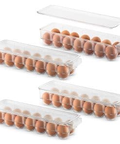 Juego De 4 Porta Huevos De Plástico Apilables Organizadores