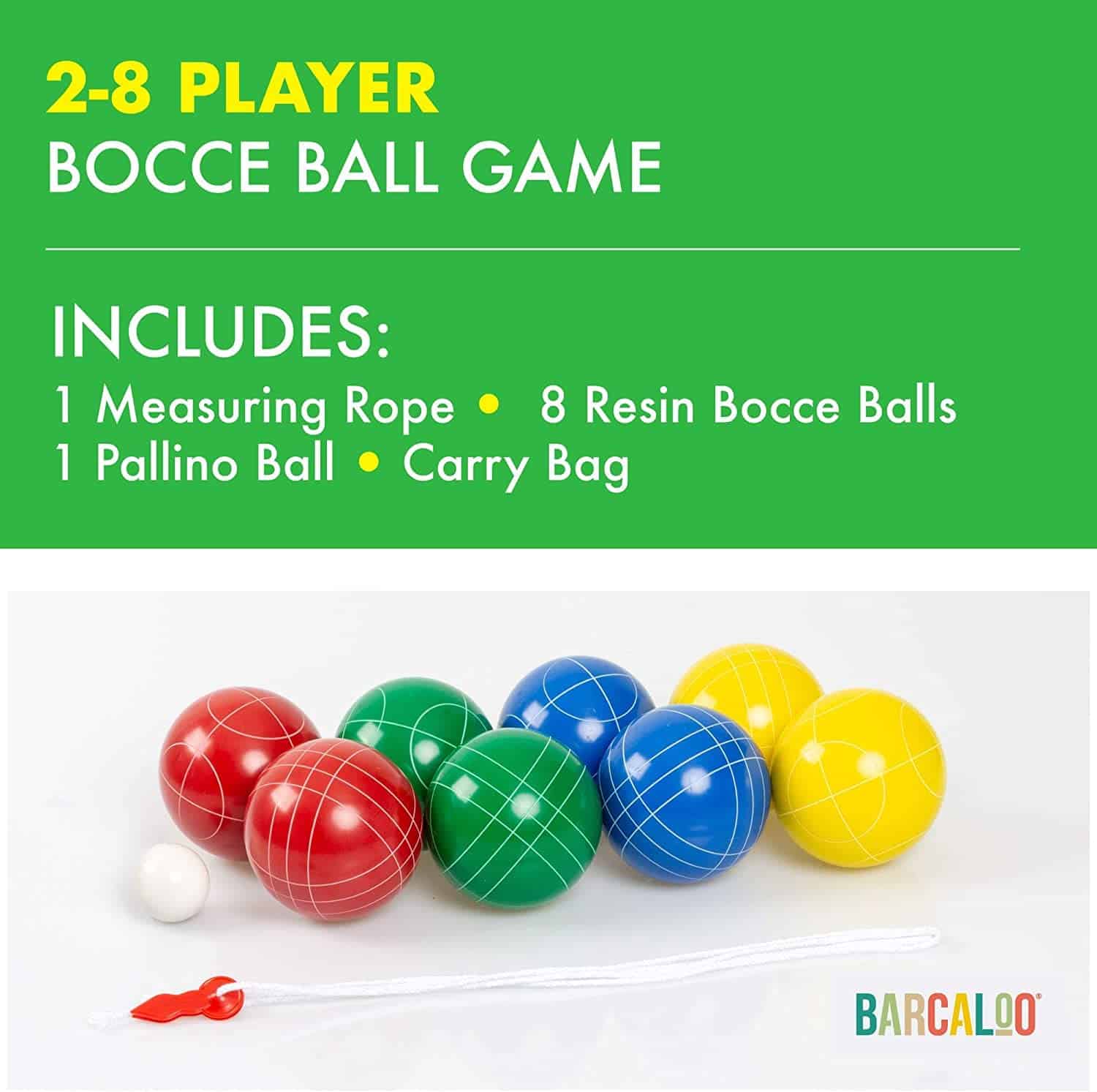 Juego de Bolas de Bocce Barcaloo con 8 Bolas de Resina - Imagen 3