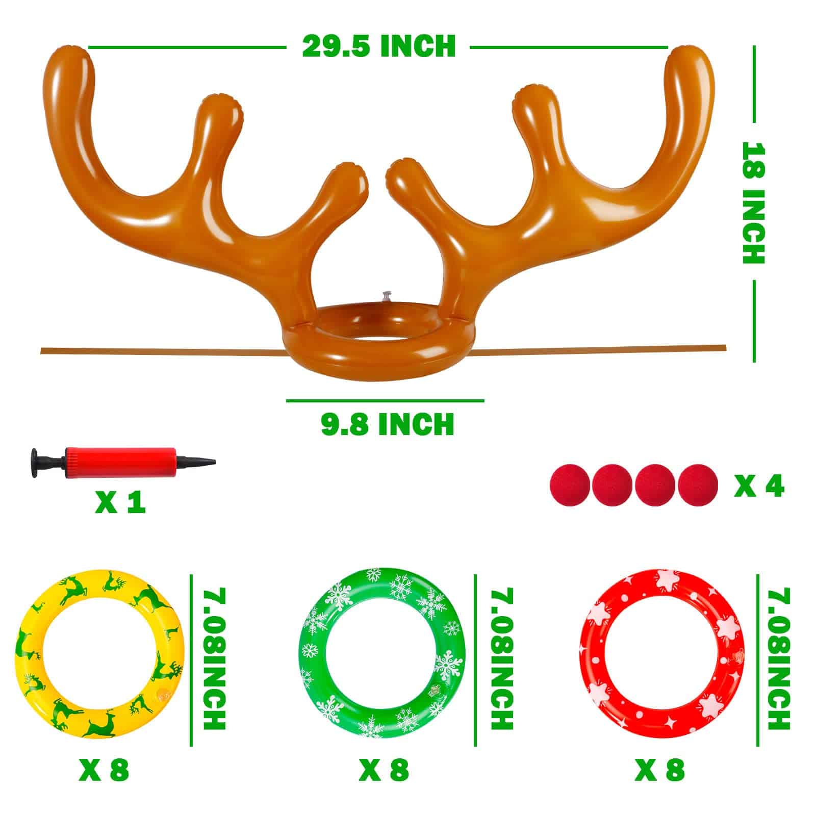 Juegos de Anillo de Cuerno de Reno Inflable Max Fun 4 Pack - Imagen 5