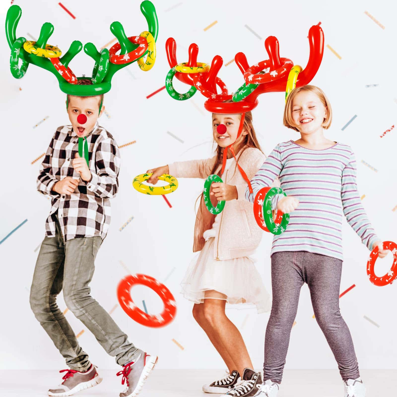 Juegos de Anillo de Cuerno de Reno Inflable Max Fun 4 Pack - Imagen 8
