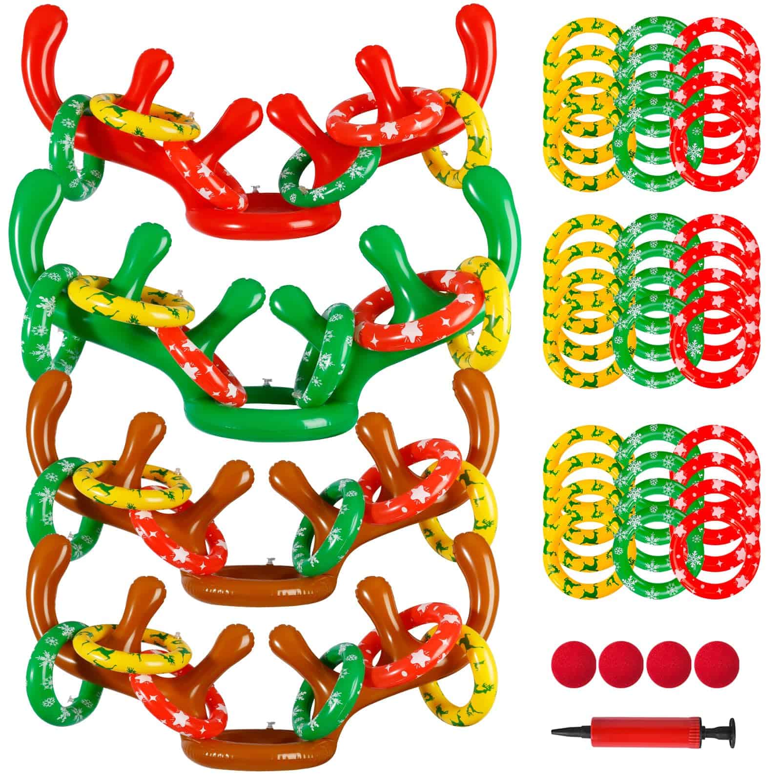 Juegos de Anillo de Cuerno de Reno Inflable Max Fun 4 Pack