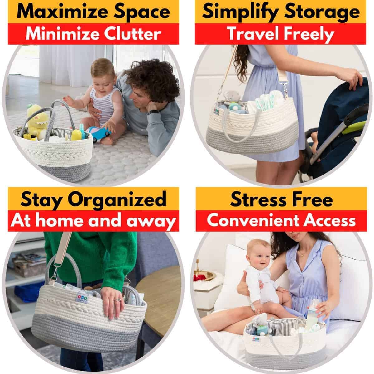 Organizador de Pañales para Bebés Extra Grande - Canasta - Imagen 3