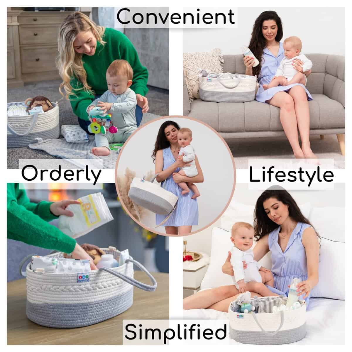 Organizador de Pañales para Bebés Extra Grande - Canasta - Imagen 4