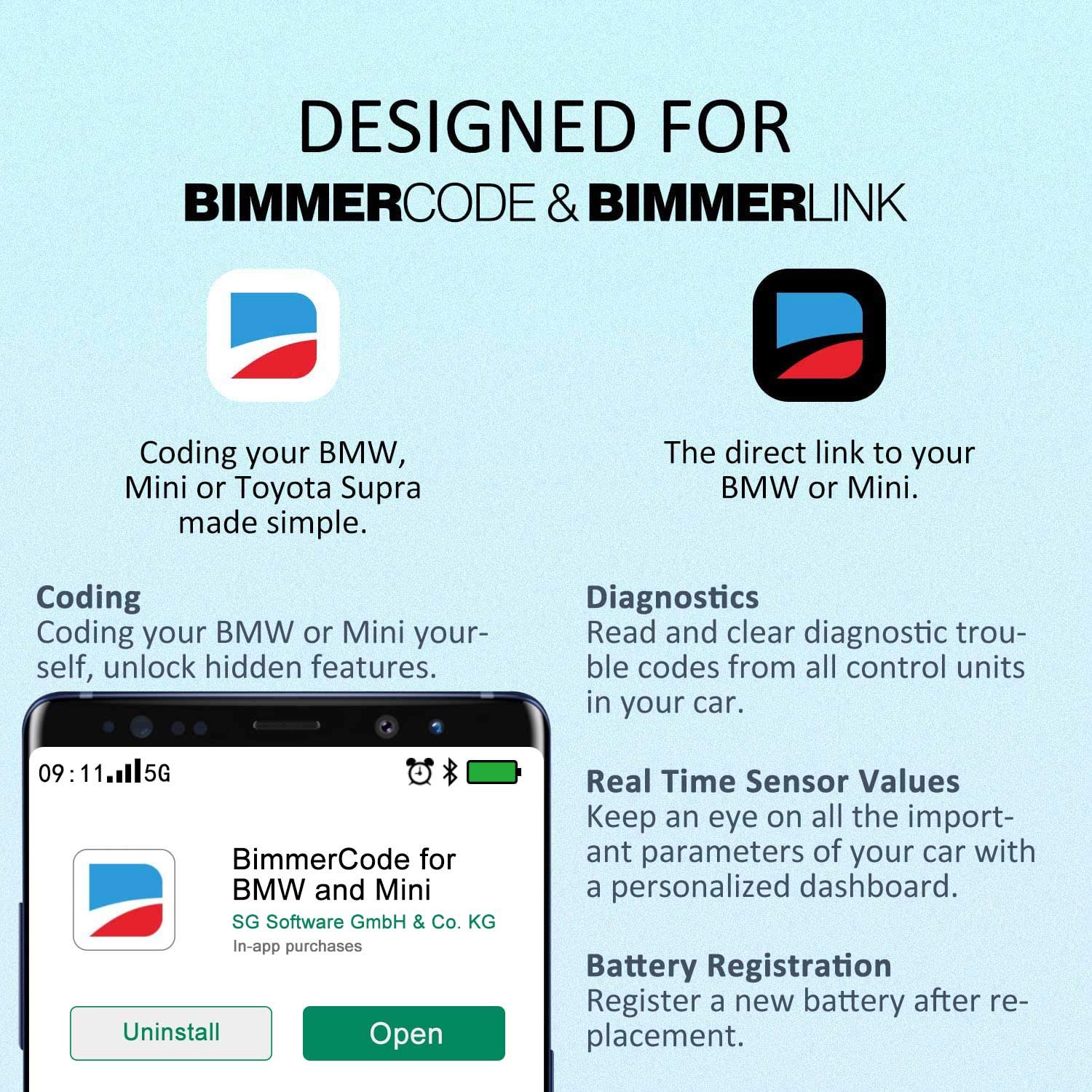 Escáner Bluetooth Vgate OBD2 vLinker BM Bimmercode para - Imagen 3