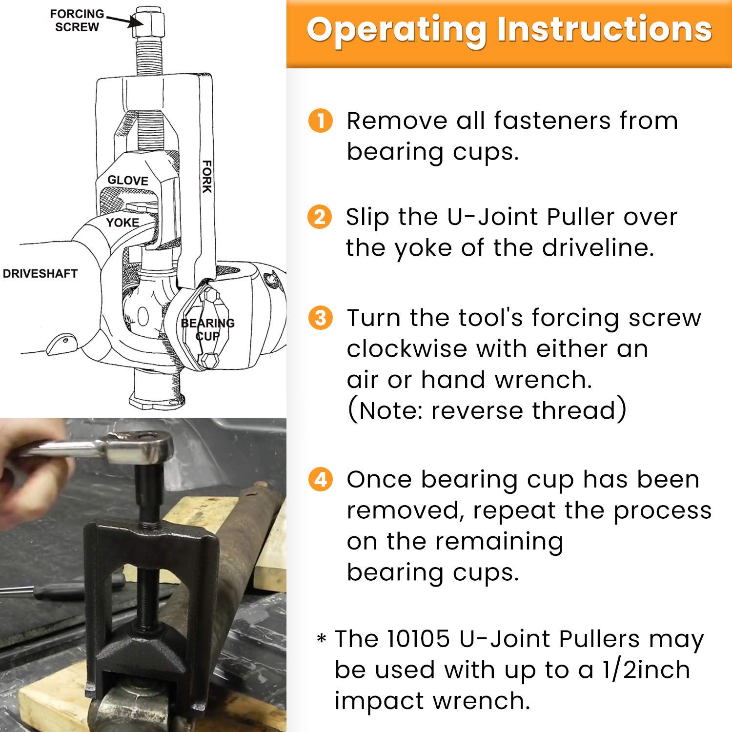 E-cowlboy 10105 Extractor de Universal Joint Pullers - Imagen 6
