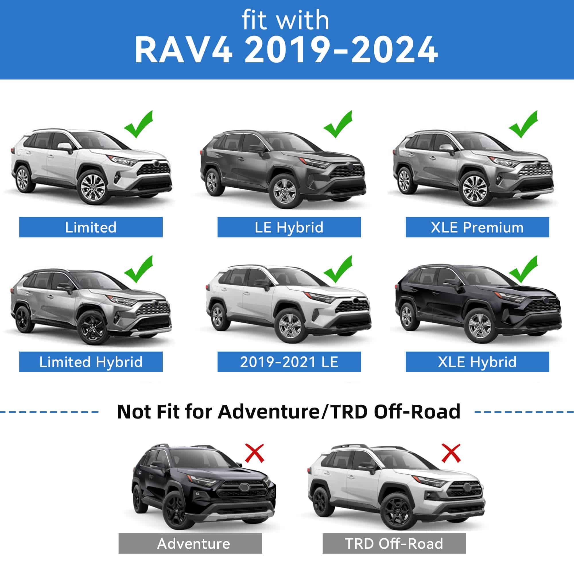 Barras Transversales de Techo de 220 libras para RAV4 XLE - Imagen 6
