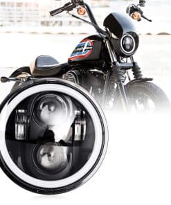 Faro Redondo de Motocicleta de 5-3/4 5.75 Pulgadas con Halo