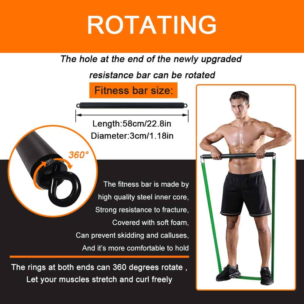 Kit de Barra de Resistencia Portátil con Set de Bandas de - Imagen 4