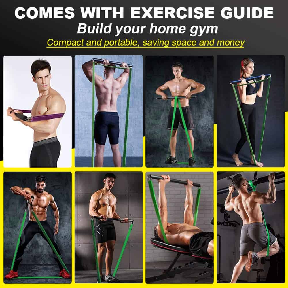 Kit de Barra de Resistencia Portátil con Set de Bandas de - Imagen 7