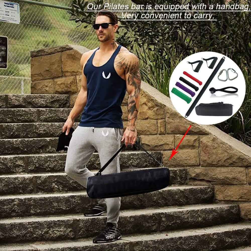 Kit de Barra de Resistencia Portátil con Set de Bandas de - Imagen 8